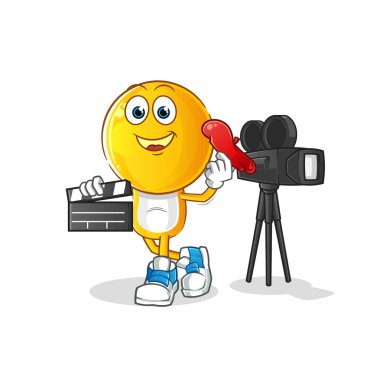 Çizgi film yönetmeni maskotu. çizgi film vektörü