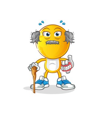 Çizgi film karakteri beyaz saçlı yaşlı adam. karakter vektörü