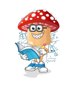 Kırmızı mantar kafalı çizgi film manyağı. çizgi film maskotu vektörü