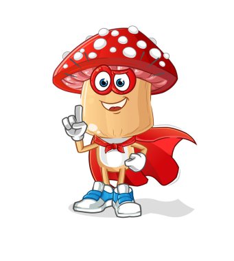 Kırmızı mantar kafalı çizgi film kahramanları vektörü. çizgi film karakteri