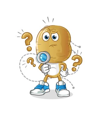 Patates kafalı çizgi film çizimi. karakter vektörü