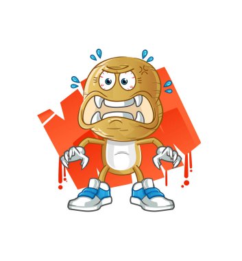 Patates kafalı canavar vektörü. çizgi film karakteri