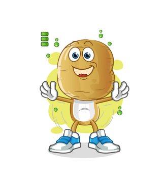 Patates kafalı çizgi film karakteri. çizgi film maskotu vektörü