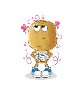 Patates kafalı, utangaç vektör. çizgi film karakteri