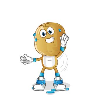 Patates kafalı çizgi film karakteri. çizgi film maskotu vektörü