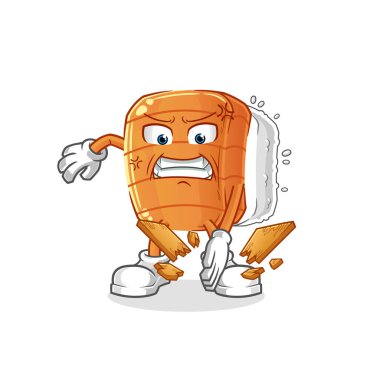 Suşi karate maskotu. çizgi film vektörü