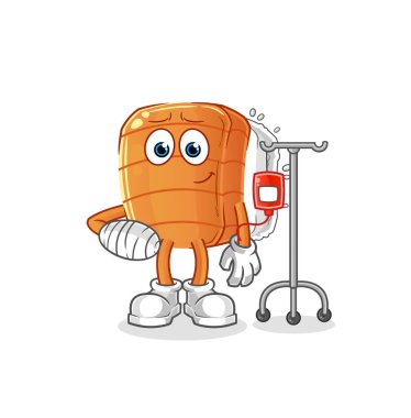 Serum illüstrasyonunda suşi hastalanmış. karakter vektörü