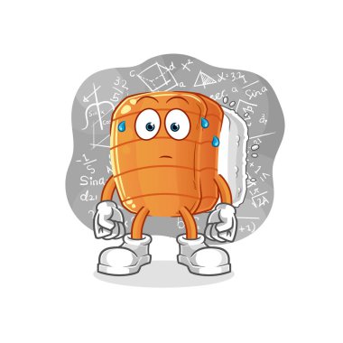 Suşi sert vektör düşünüyor. çizgi film karakteri