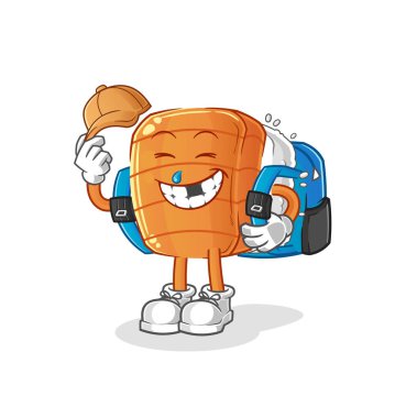 Suşi okul vektörüne gidiyor. çizgi film karakteri