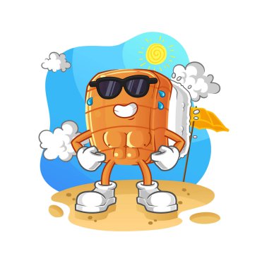 Suşi yazın güneşleniyor. karakter vektörü