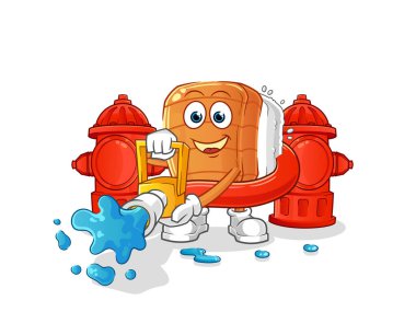 Suşi itfaiyecisi vektörü. çizgi film karakteri