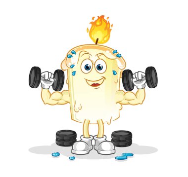 Mum ağırlığı eğitim illüstrasyonu. karakter vektörü