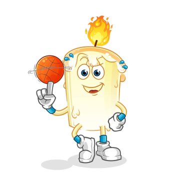 Maskotluk yapan bir mum. çizgi film vektörü