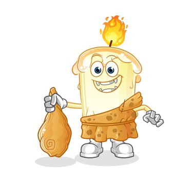 Antik mum çizgi filmi. çizgi film maskotu vektörü