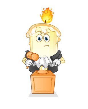 Mum hakimi tokmağı tutuyor. karakter vektörü