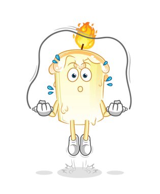 Mum atlama ipi egzersizi. karakter vektörü