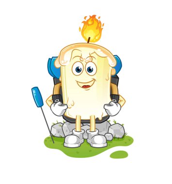 Mum kamp maskotu olsun. çizgi film vektörü