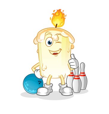 Mum oyunu, bowling illüstrasyonu. karakter vektörü