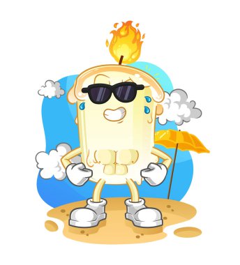 Yazın güneş banyosu. karakter vektörü