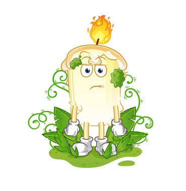 Mum çok uzun zamandır maskotluk yapıyor. çizgi film vektörü