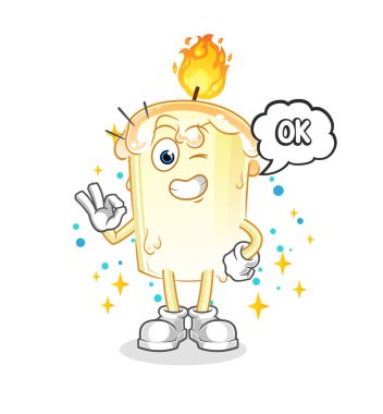 Mum kabul ediyor maskot. çizgi film vektörü