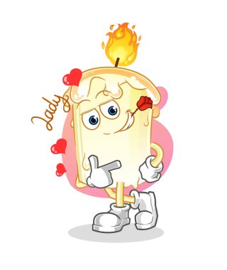 Mum flörtü illüstrasyonu. karakter vektörü