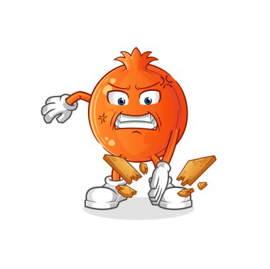 Nar karate maskotu. çizgi film vektörü