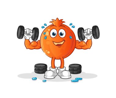 Nar sıklet idman illüstrasyonu. karakter vektörü