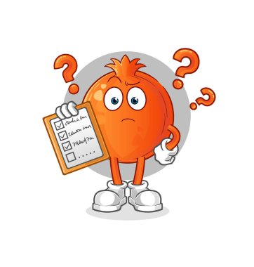 Nar takvim listesi vektörü. çizgi film karakteri