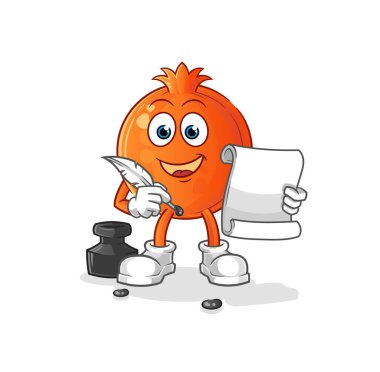 Nar yazarı vektörü. çizgi film karakteri