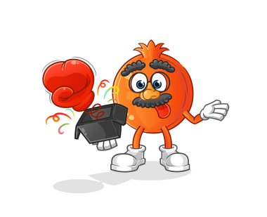 Kutudaki nar şakası eldiveni. çizgi film maskotu