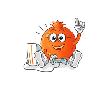 Nar, video oyunları oynuyor. çizgi film karakteri