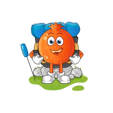 Nar kamp maskotu olur. çizgi film vektörü