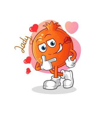 Nar, flörtleşen illüstrasyon. karakter vektörü