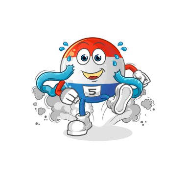 Flaman bayrak koşucusu karakteri. çizgi film maskotu vektörü