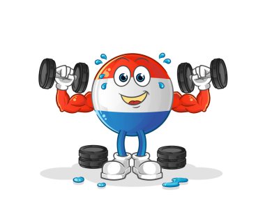 Flaman bayrak ağırlık idmanı illüstrasyonu. karakter vektörü