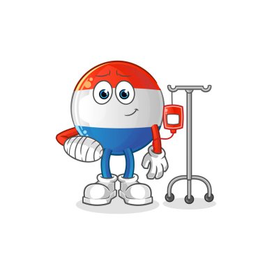 Flaman bayrağı IV illüstrasyonunda hastalandı. karakter vektörü