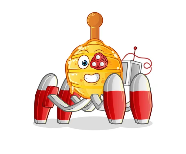 Mel Madeira Dipper Vetor Robô Futuro Personagem Desenho Animado — Vetor de Stock