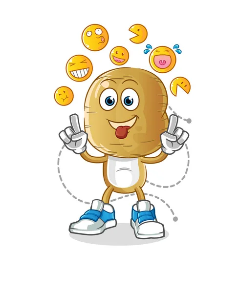 Kartoffelkopf Cartoon Lachen Und Verspotten Charakter Karikaturenvektor — Stockvektor