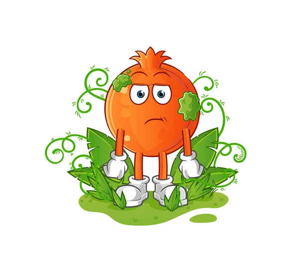 Nar uzun zamandır maskotluk yapıyor. çizgi film vektörü