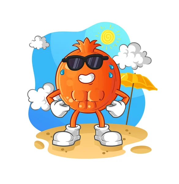 Yazın nar, güneş banyosu. karakter vektörü