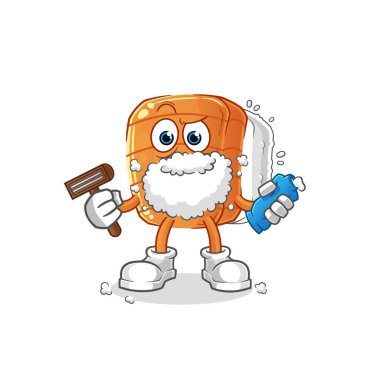 Suşi yüz kıllarını tıraş eder. çizgi film karakteri