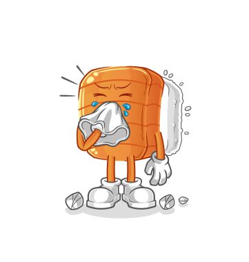 Suşi sümkürme karakteri. çizgi film maskotu vektörü