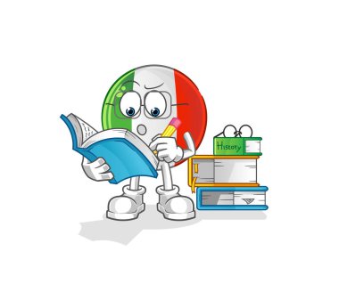 İtalya bayrağı maskot çalışıyor. çizgi film vektörü