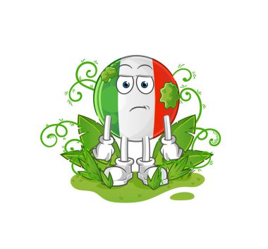 İtalya bayrağı uzun zamandır maskotu bekliyor. çizgi film vektörü