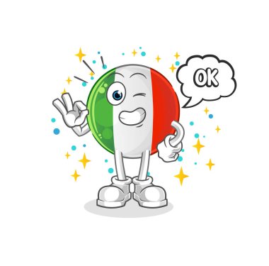 İtalya bayrağı kabul ediyor. çizgi film vektörü