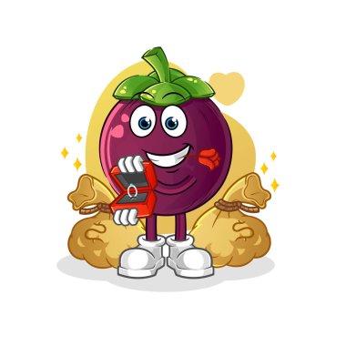 Yüzükle evlenme teklif et. çizgi film maskotu vektörü