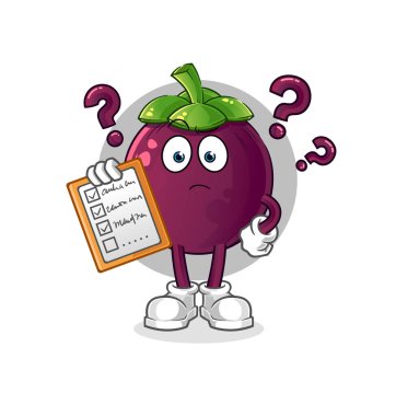 Mangosteen program listesi vektörü. çizgi film karakteri