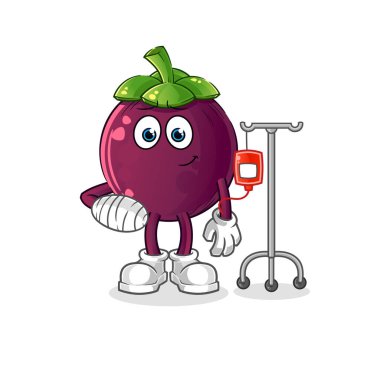 IV illüstrasyonunda mangosteen hastalandı. karakter vektörü