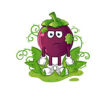 Mangosteen çok uzun zamandır maskotluk yapıyor. çizgi film vektörü